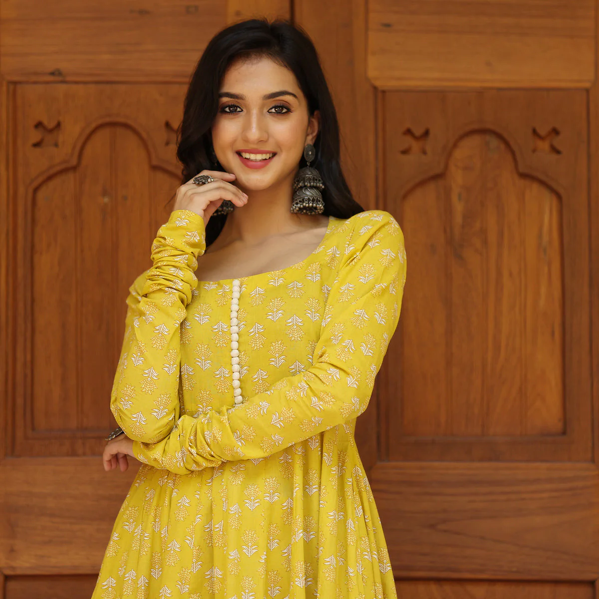 Farida Yellow Cotton Kurta - Image 5