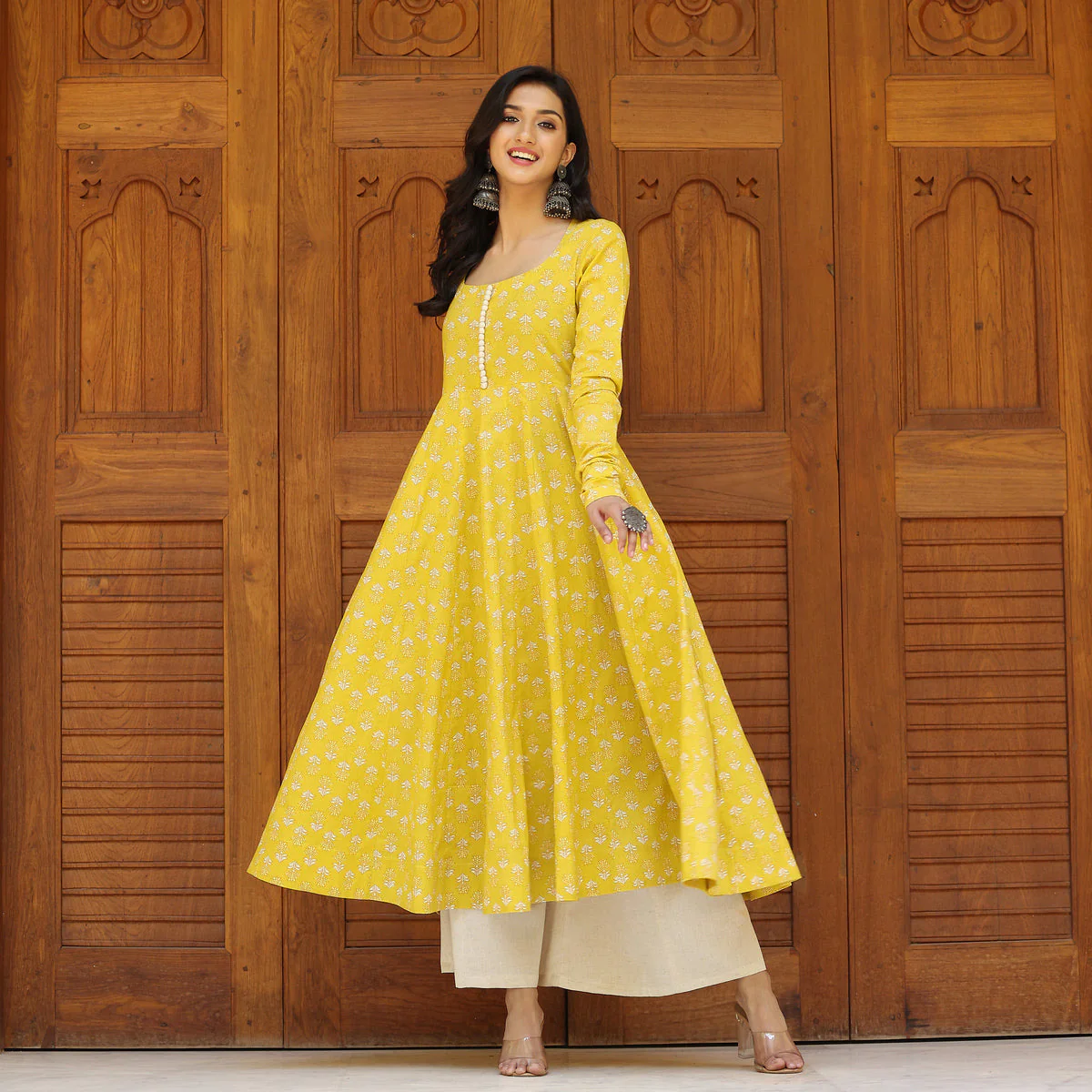 Farida Yellow Cotton Kurta - Image 6