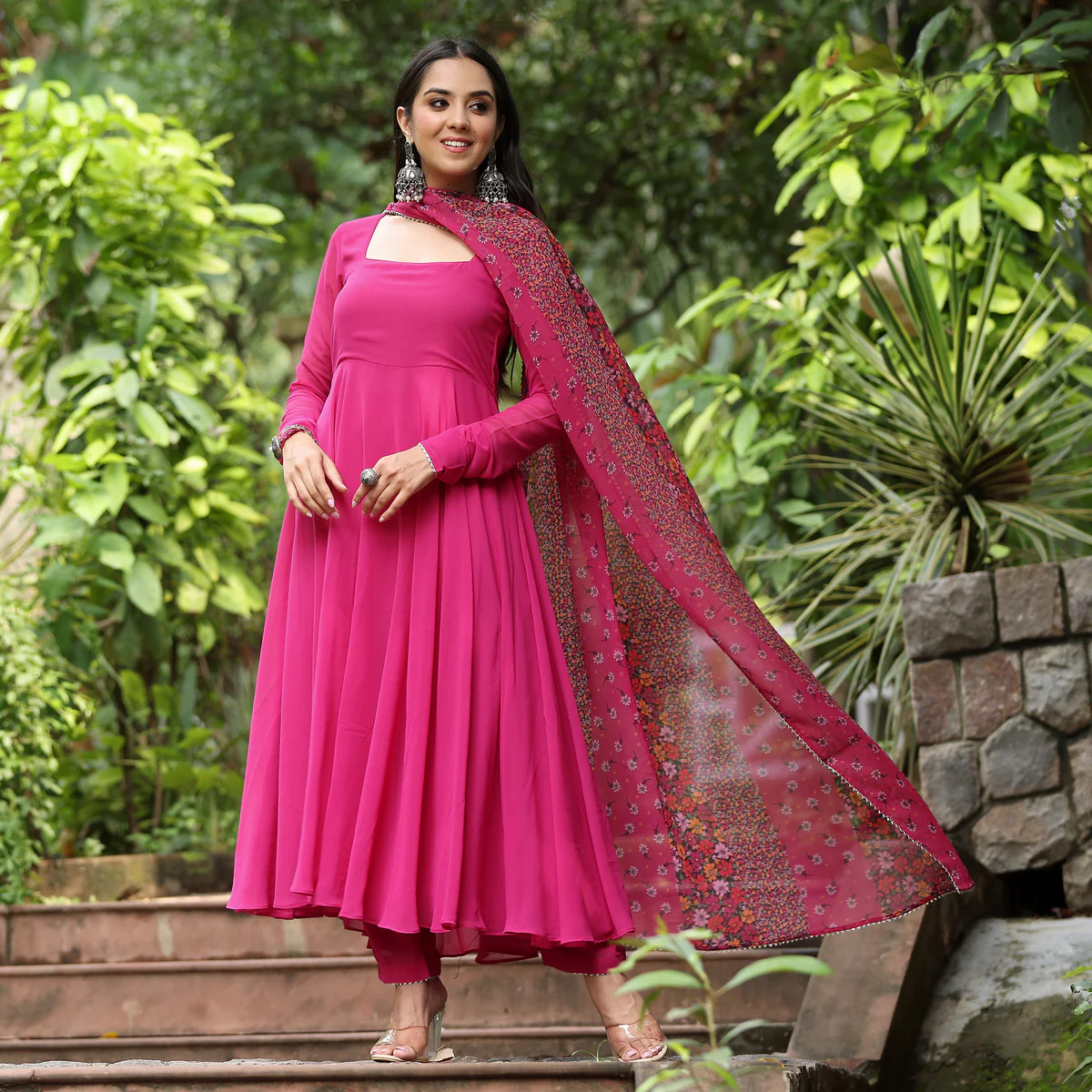 Navari Pink Georgette Set