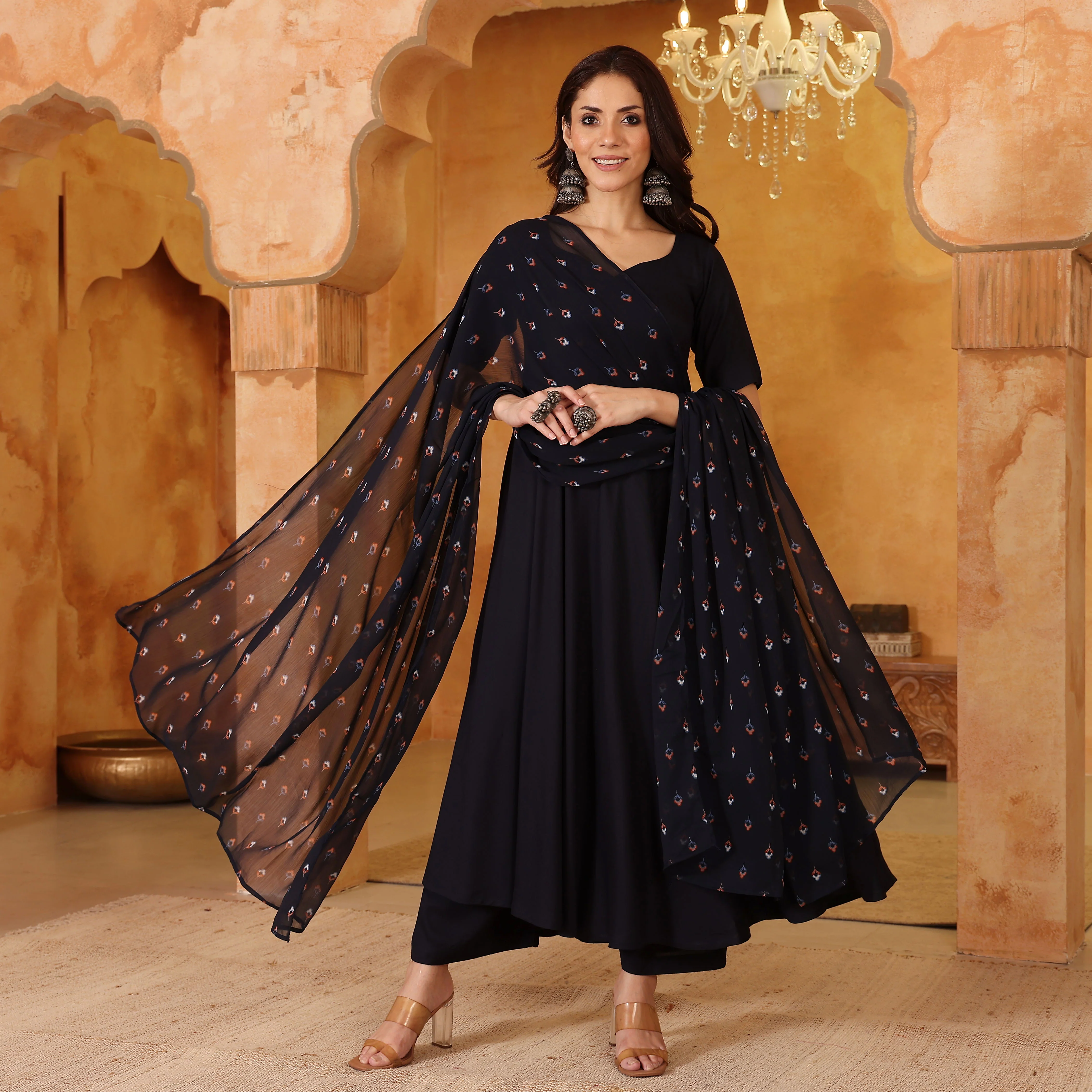 Ranaya Blue Rayon Set