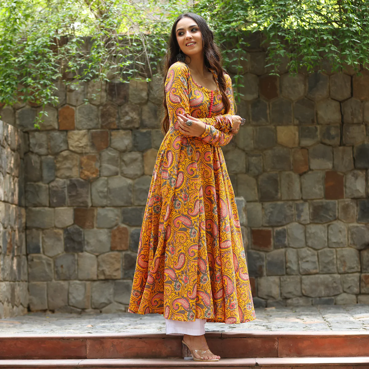 Ullaas Gher paisley jal printed Cotton Kurta - Image 3