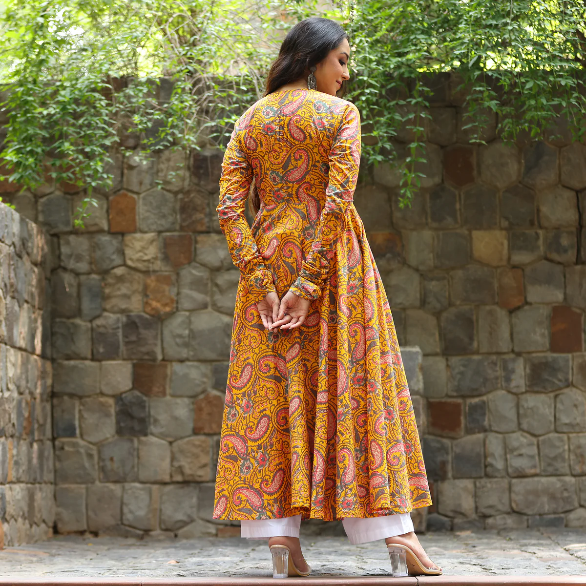 Ullaas Gher paisley jal printed Cotton Kurta - Image 5